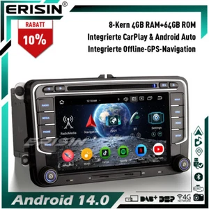 64GB Android 14 GPS Autoradio DVD für VW T6 Crafter Polo Amarok Caddy ŠKODA Yeti - Bild 1 von 24