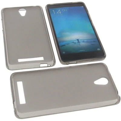 Custodia per Xiaomi Redmi Note 2 Cellulare Cover Protettiva TPU Gomma Grigio - Immagine 1 di 4