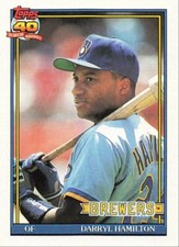 1991 Topps Baseball Darryl Hamilton Milwaukee Brewers #781