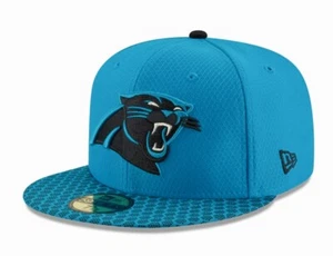 NEW ERA NFL Carolina Panthers Blue On Field Flat Bill Baseball Cap NEW Men 7 1/8 - Picture 1 of 10