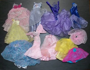 Barbie Doll Dresses Lot of 11 Gowns & Clothing 80s 90s 2000s Mattel VTG - Picture 1 of 9