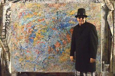 Pintura profesional estilo Jackson Pollock 81” X 62” (6 pies 9 pulgadas) abstracta moderna Foto 1 de 4