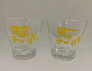 2er Set Vintage Ford T 1911 Türme pasteurisiert Käse Aufstrich Auto Gläser EUC - Bild 1 von 9