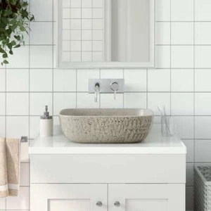 Vidaxl opzetwasbak rechthoekig 48x37,5x13,5 cm keramiek grijs - Bild 1 von 3