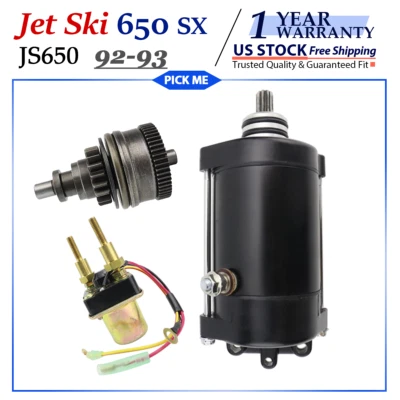 Starter for Kawasaki JS650 Jet Ski 650 SX 1992-1993 With Bendix&Relay - Image 1 of 4