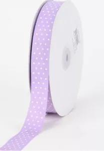 Lavender Purple grosgrain ribbon 3/8" Swiss dot Light Purple ribbon 50 yard roll - Picture 1 of 1