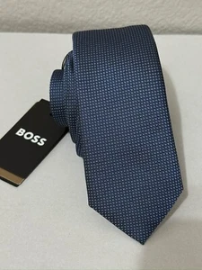 Boss By Hugo Boss Italy Silk Tie In  Open Blue Color (width 6cm) - Picture 1 of 4