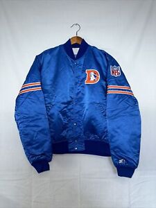Vintage Denver Broncos Satin Starter NFL Jacket Coat Authentic L 1990's Retro Lg