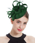 Wedding Fascinator Sinamay Headband Tea Party Hats for Women Flower Feather Derb
