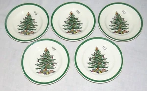 Árbol de Navidad Spode CINCO platos de pan de 6,1/2 pulgadas S3324-N Inglaterra - Imagen 1 de 3