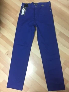 NUEVO CON ETIQUETAS Para Hombre VERSACE COUTURE HECHO ITALIA POR ITTIERRE Chino AZUL W30 L33 H7.5 - Imagen 1 de 11