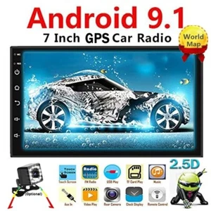 Android 9.1 2 Din Car radio Multimedia GPS Player 2DIN 2.5D WIFI FM + RV Camera - Picture 1 of 12
