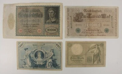 1906-1922 Germany 4-Notes Set // 10 Mark to 10000 Mark - Image 1 of 3