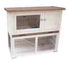 @Pet @Pet Rabbit Hutch Bunny Small Animal Run House Cage Kiki White and Brown 20