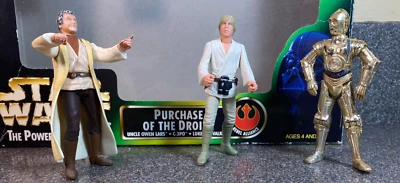 Figura 1997 Star Wars POTF Compra de los Droides Owen Lars Luke Skywalker C-3PO Foto 1 de 4