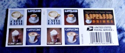 US 5569-5572 ESPRESSO DRINKS BOOKLET OF 20 (F) STAMPS LATTE/ESPES/CAF/CAPPUCCINO - Image 1 of 2
