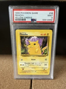 PSA 9 Base Set Unlimited Pikachu English 1999 Pokemon Card Yellow Cheeks - Picture 1 of 2
