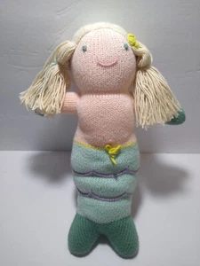 Harmony the Mermaid Doll Yellow Hair Green Eyes Knit Plush 12” 6/14 33078 BKABLA - Picture 1 of 14