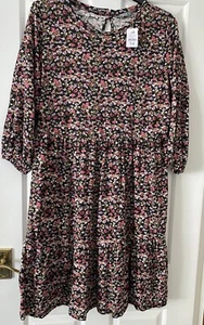 New Pretty Nutmeg Floral Dress Size 14  - Picture 1 of 5
