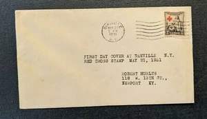 1931 Dansville NY FDC 702 Red Cross Stamp Cover to Newport KY Slogan Cancel - Picture 1 of 2
