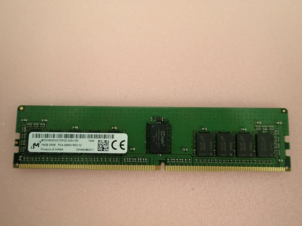 New Micron MTA18ASF2G72PDZ-2G6 16GB DDR4-2666 RDIMM PC4-21300V-R RAM Memory  - Image 1 of 1