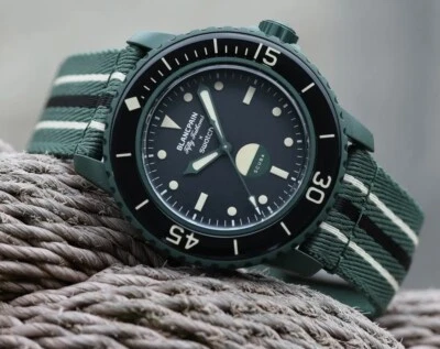 JUST RELEASED!!!! BLANCPAIN x SWATCH GREEN ABYSS SCUBA FIFTY FATHOMS. NEW W TAGS - Image 1 of 4