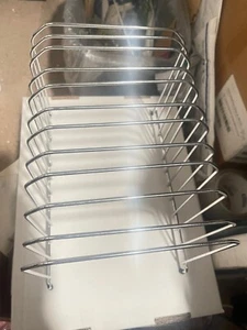 Large Record/File Rack Chrome Record 11 space Holder 12"Lx8"Wx9"H(S) - Picture 1 of 8