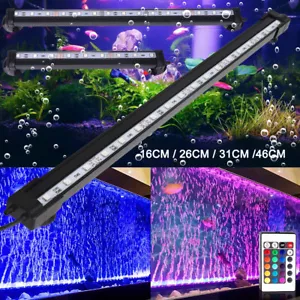 LED Air Curtain Bubble Wall Tube Pump Fish Tank Light Aquarium Oxygen Diffuser - Picture 1 of 16