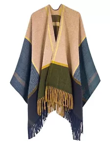 Shawl Wraps for Women Ponchos Wraps Open Front Poncho Cape Cardigan with Tass... - Picture 1 of 6