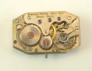 Vintage Gruen 15 Jewel Mechanical Movement - Parts Repair - Good Balance - Picture 1 of 6