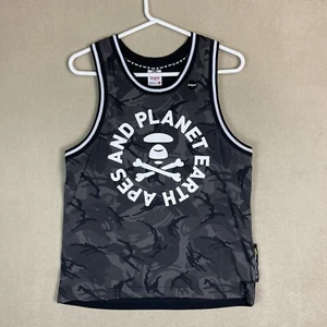 A Bathing Ape AAPE Tank Adult Small Black Sleeveless Apes and Planet Earth Mens - Picture 1 of 11
