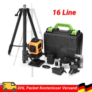 360° Laser Level 16 Line Wasserwaage Kreuzlinienlaser 3° Selbstnivellierend Grün - Bild 1 von 12