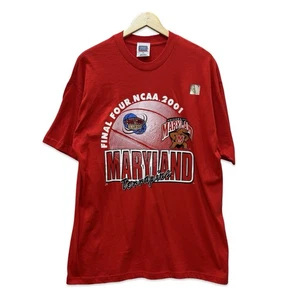 Vintage New UMD Maryland Terps Final Four T Shirt Men XL Red 2001 Y2K Terrapins - Picture 1 of 7