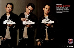 2006 • Anuncio impreso de palanca de cambios a rayas de zapatos K SWISS ELMON • Y2K años 2000 ADS-66 - Imagen 1 de 2