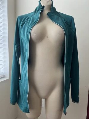 Chaqueta Médica Urbane Impulse Para Mujer PEQUEÑA Verde Azulado con Cremallera Como Nueva Foto 1 de 4