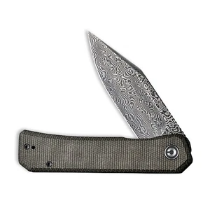 Civivi Knives Relic Liner Lock C20077B-DS1 Damascus Steel Dark Green Micarta - Picture 1 of 6