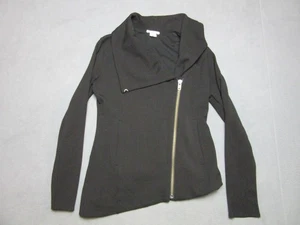 Helmut Lang Jacket Womens Small Black Moto Stretch Long Sleeve Asymmetrical Zip - Picture 1 of 9