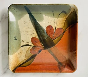 Reimarc Keramik asiatisches Blumenmuster quadratischer Teller/Platte/Tablett 10,78 Zoll - Bild 1 von 7