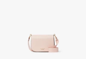 Kate Spade Madison Saddle Bag Conch Pink Flap Crossbody Saffiano Leather Purse - Picture 1 of 4