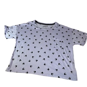Disney Minnie Mouse all over print purple Lavender Womens T-Shirt Large Casual - Picture 1 of 5