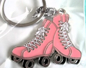 Pink Roller Skates - NEW Metal Key Chain - Picture 1 of 2