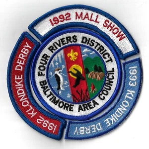 1992 Klondike Derby Four Rivers District Blatimore Area Council BSA Lote de parches o - Imagen 1 de 1