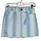 Frame Women's Ombre Blue White Stripes Micro Mini Denim Jean Skirt Size 25 NWT
