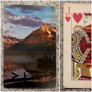 1 Jack Of ❤ Heart Single Swap Playing Card Mountain Water Scene - Picture 1 of 3