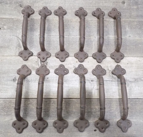 12 Rustic Cast Iron Antique Style Restore Barn Handles Gate Pull Door Handle Cover