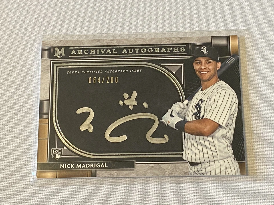 NICK MADRIGAL 2021 Topps Museum RC Archival Auto Chicago White Sox 64/200 - Image 1 of 2