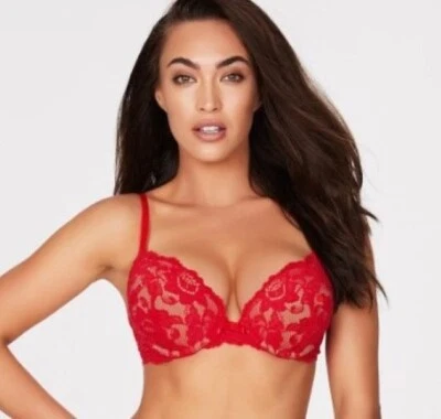 Sujetador push up convertible de encaje Jessica rojo Frederick’s of Hollywood talla 32DDD/32F Foto 1 de 4
