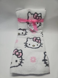 New Hello Kitty Sanrio Super Sift Throw Blanket Decorative 50”x70” White Pink HK - Picture 1 of 4