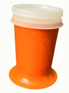 Vintage Tupperware Little Diner Sippy Cup with Lid and Cover Orange 1318 - Picture 1 of 4