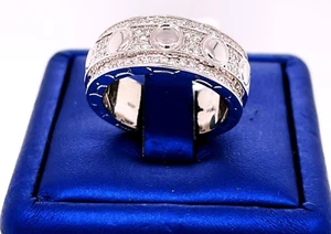 14k White Gold 1.00 CT Diamond Men's Wedding Band, 14.4g, Size 10, S102515 - Picture 1 of 8